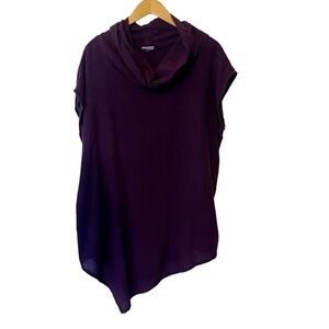 Oh my Gauze! Sz 1 Purple Jenn Asymmetrical Hem Cotton Sleeveless Top Lagenlook